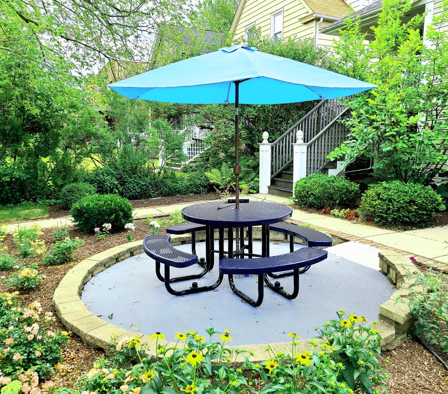 MyTCoat table in an outdoor public space